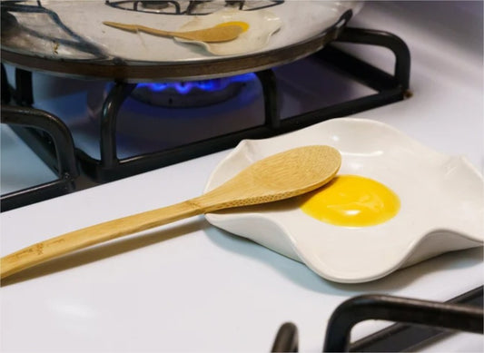 Fried Egg Spoon Rest - Handmade Ceramic Kitchen Accessories