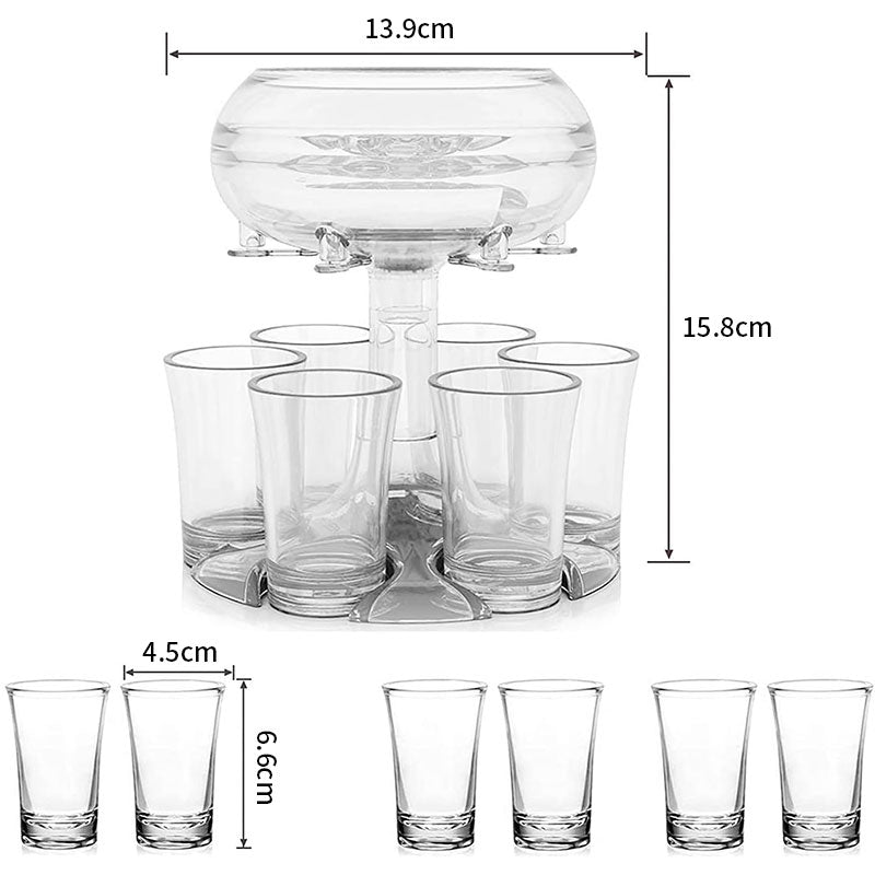 Party Essential: 6-Shot Glass Dispenser for Effortless Drink Serving