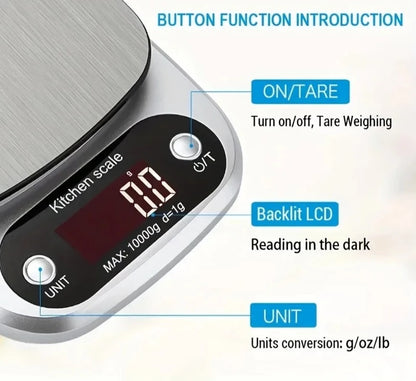 WeighMaste Stainless Steel Digital Kitchen Scale - DINING DREAMS STORE