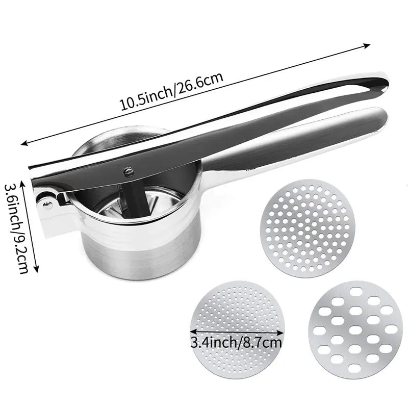 StainlessPress 3-in-1 Potato Ricer and Fruit Juicer - DINING DREAMS STORE