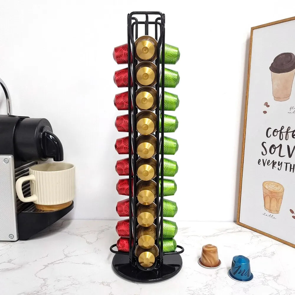360Brew Chrome Plated Coffee Capsules Holder - DINING DREAMS STORE