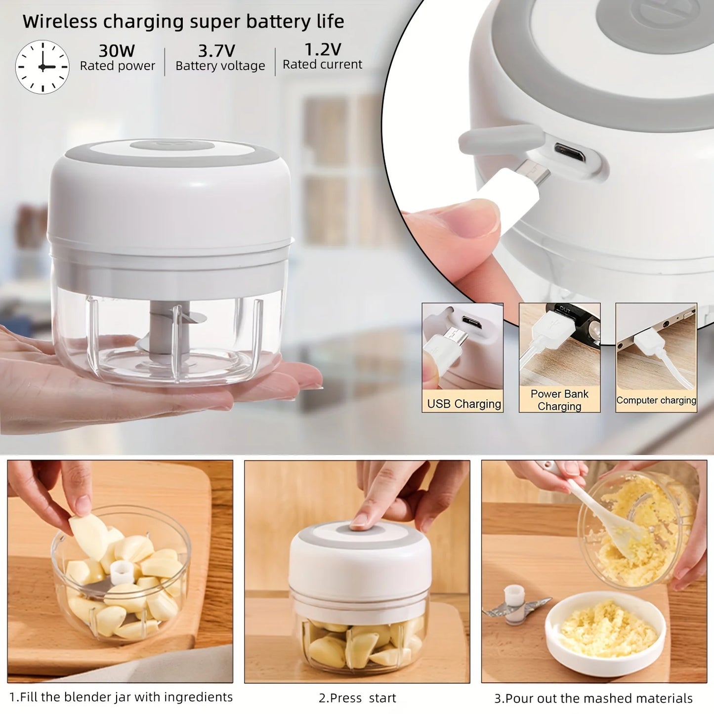 PowerChop Mini Electric Food Chopper - DINING DREAMS STORE