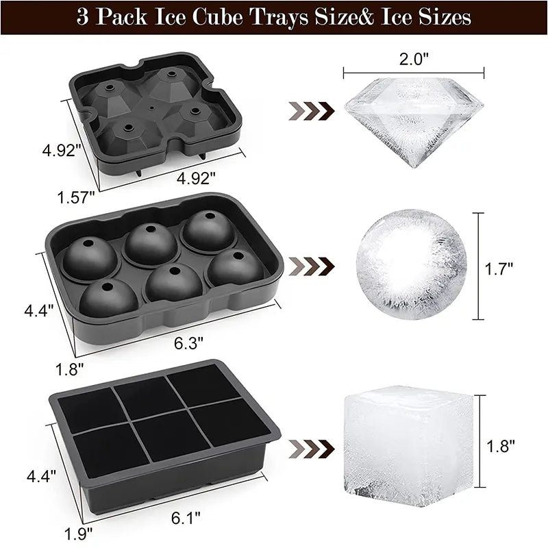 ChillCraft Large Ice Cube Trays - DINING DREAMS STORE