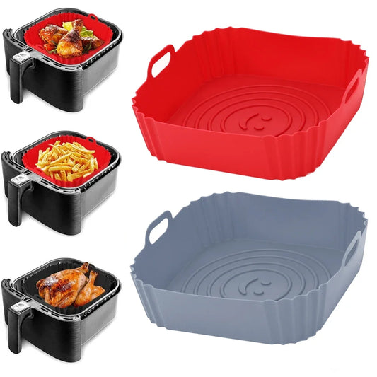 FlexiBake Silicone Air Fryer Baking Tray - DINING DREAMS STORE