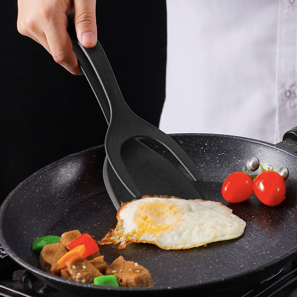 Multi-Purpose 2-in-1 Flip & Grip Tongs: Perfect for Eggs, French Toast, Pancakes, and More!