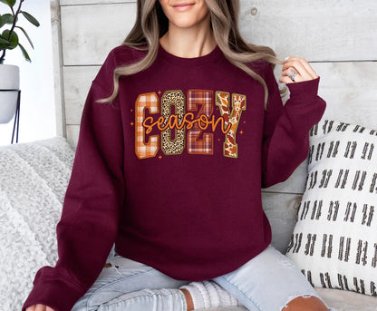 Cozy Season Sweater | Retro Autumn Sweatshirt | Women’s Fall Graphic Shirt | Get Cozy Crewneck | Cozy Vibes Clothing