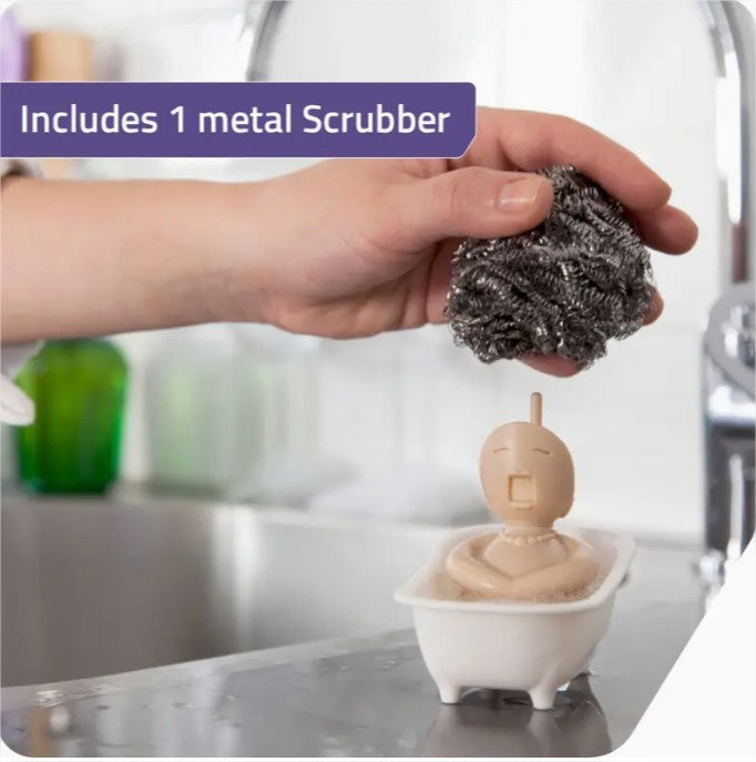 Adorable Bathtub Sponge Holder with Quick-Dry Feature – Includes Scrubber & Brush for Kitchen or Bathroom Use