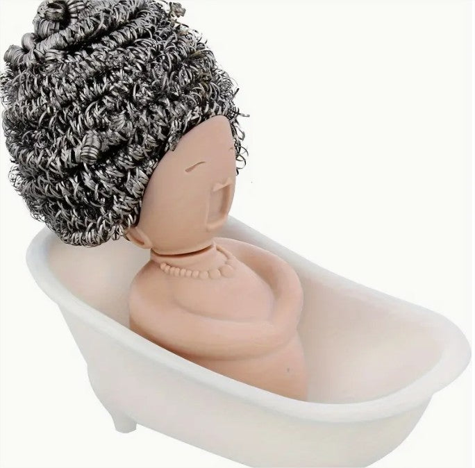 Adorable Bathtub Sponge Holder with Quick-Dry Feature – Includes Scrubber & Brush for Kitchen or Bathroom Use