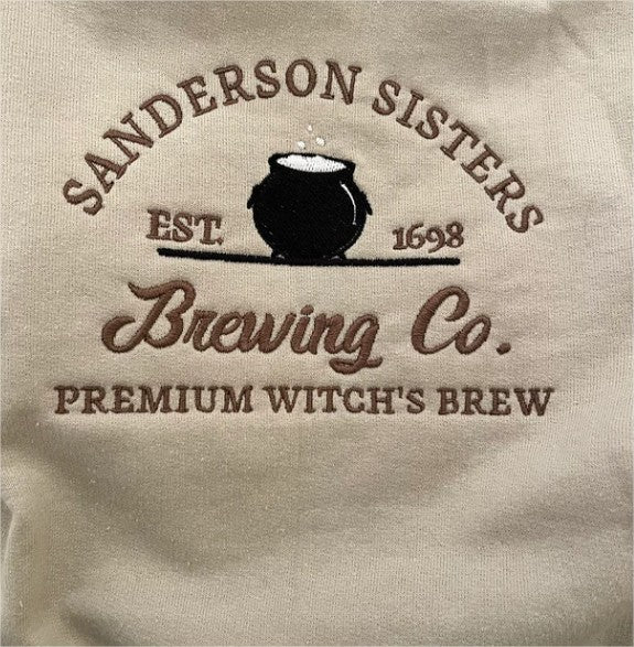 Sanderson Sisters Embroidered Halloween Sweatshirt | Vintage Spooky Season Sweatshirt | Halloween Brewing Co