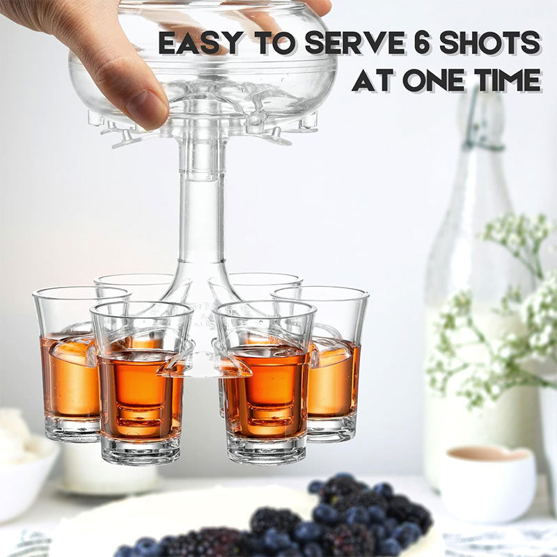 Party Essential: 6-Shot Glass Dispenser for Effortless Drink Serving